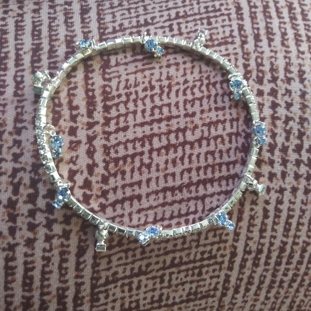 Blue & White crystal anklet/bracelet
